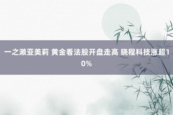 一之濑亚美莉 黄金看法股开盘走高 晓程科技涨超10%