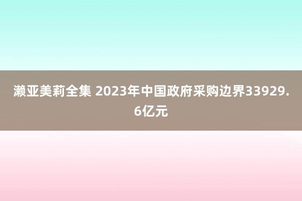 濑亚美莉全集 2023年中国政府采购边界33929.6亿元