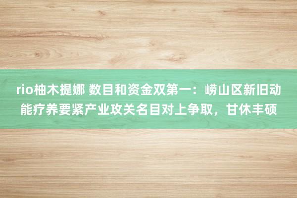 rio柚木提娜 数目和资金双第一：崂山区新旧动能疗养要紧产业攻关名目对上争取，甘休丰硕