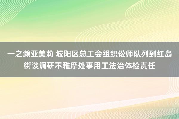 一之濑亚美莉 城阳区总工会组织讼师队列到红岛街谈调研不雅摩处事用工法治体检责任