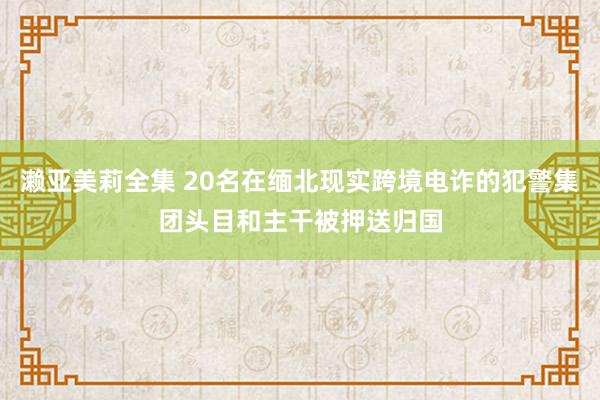 濑亚美莉全集 20名在缅北现实跨境电诈的犯警集团头目和主干被押送归国