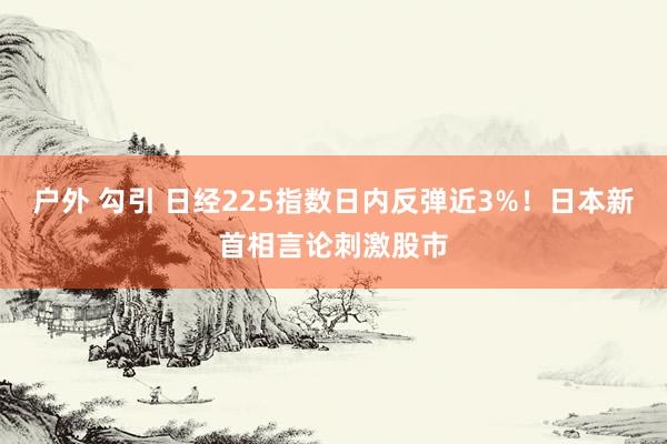 户外 勾引 日经225指数日内反弹近3%！日本新首相言论刺激股市