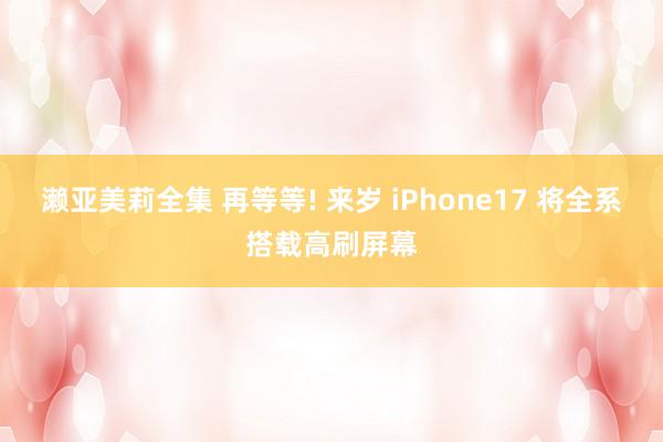 濑亚美莉全集 再等等! 来岁 iPhone17 将全系搭载高刷屏幕