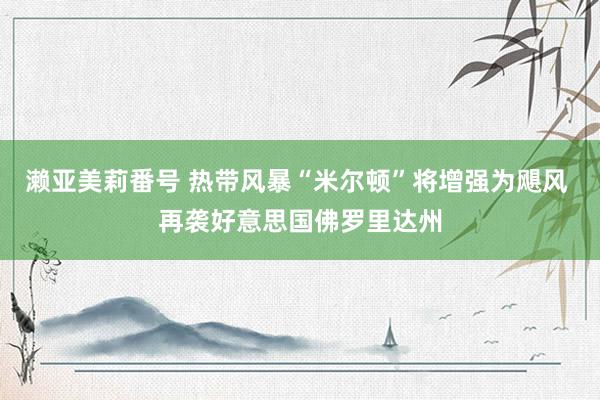 濑亚美莉番号 热带风暴“米尔顿”将增强为飓风 再袭好意思国佛罗里达州