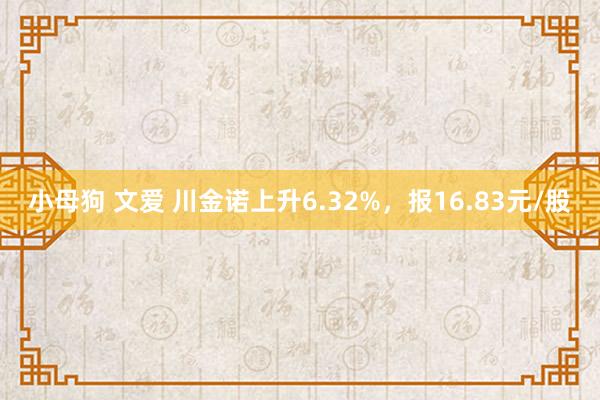 小母狗 文爱 川金诺上升6.32%，报16.83元/股