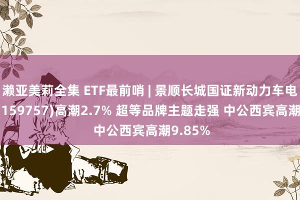 濑亚美莉全集 ETF最前哨 | 景顺长城国证新动力车电板ETF(159757)高潮2.7% 超等品牌主题走强 中公西宾高潮9.85%