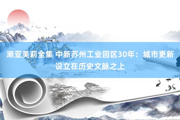 濑亚美莉全集 中新苏州工业园区30年：城市更新设立在历史文脉之上