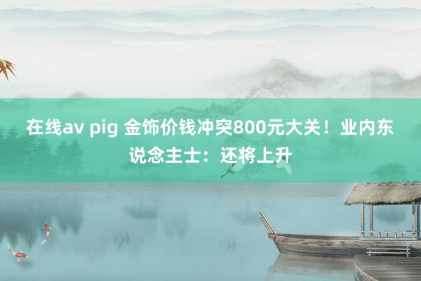 在线av pig 金饰价钱冲突800元大关！业内东说念主士：还将上升