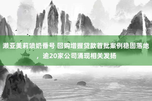 濑亚美莉喷奶番号 回购增握贷款首批案例稳固落地，逾20家公司涌现相关发扬