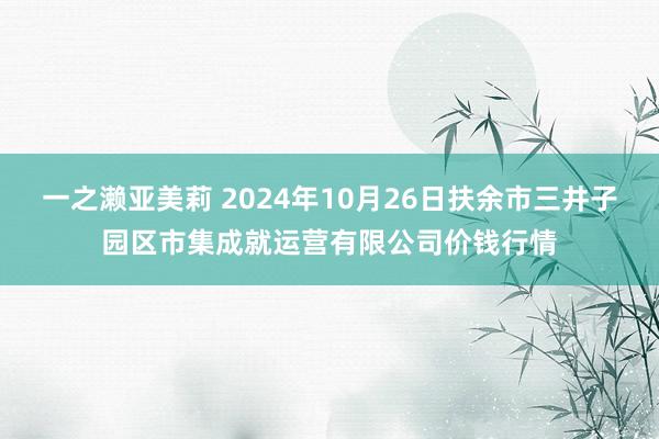 一之濑亚美莉 2024年10月26日扶余市三井子园区市集成就运营有限公司价钱行情