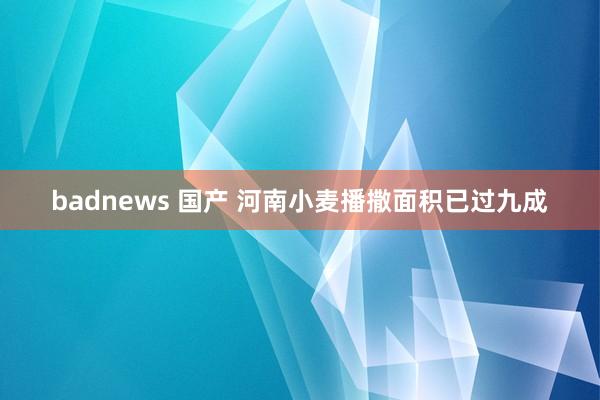 badnews 国产 河南小麦播撒面积已过九成