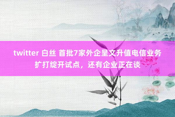 twitter 白丝 首批7家外企呈文升值电信业务扩打绽开试点，还有企业正在谈