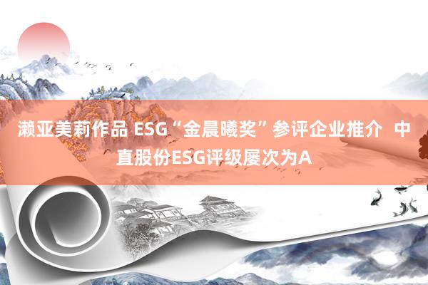 濑亚美莉作品 ESG“金晨曦奖”参评企业推介  中直股份ESG评级屡次为A