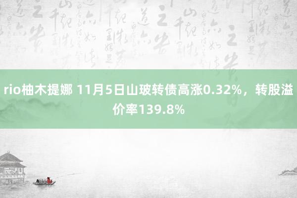 rio柚木提娜 11月5日山玻转债高涨0.32%，转股溢价率139.8%