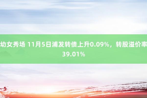 幼女秀场 11月5日浦发转债上升0.09%，转股溢价率39.01%