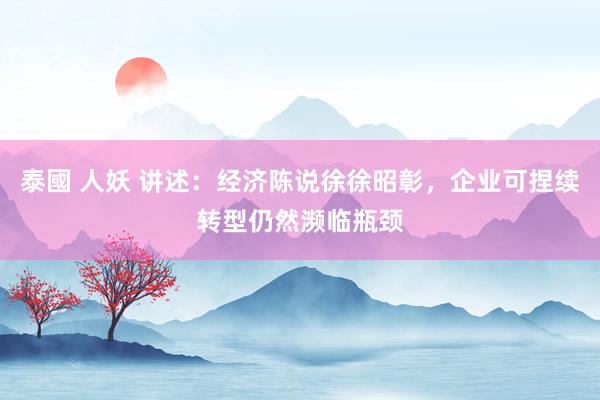 泰國 人妖 讲述：经济陈说徐徐昭彰，企业可捏续转型仍然濒临瓶颈