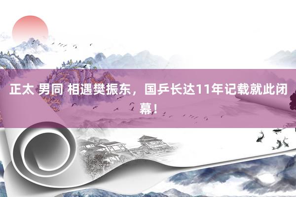 正太 男同 相遇樊振东，国乒长达11年记载就此闭幕！