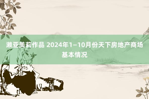 濑亚美莉作品 2024年1—10月份天下房地产商场基本情况