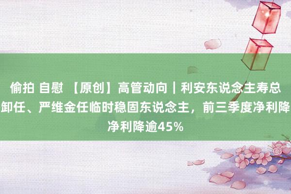 偷拍 自慰 【原创】高管动向｜利安东说念主寿总裁傅杰卸任、严维金任临时稳固东说念主，前三季度净利降逾45%