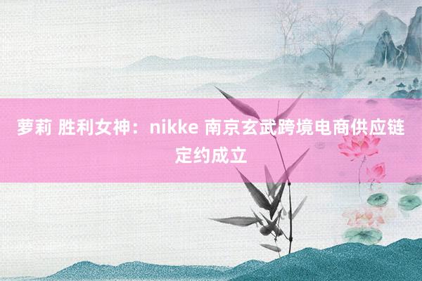 萝莉 胜利女神：nikke 南京玄武跨境电商供应链定约成立