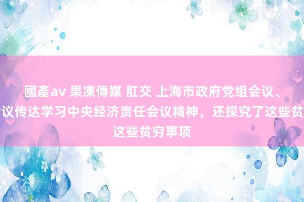 國產av 果凍傳媒 肛交 上海市政府党组会议、常务会议传达学习中央经济责任会议精神，还探究了这些贫穷事项