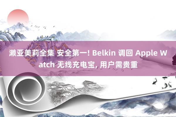 濑亚美莉全集 安全第一! Belkin 调回 Apple Watch 无线充电宝， 用户需贵重