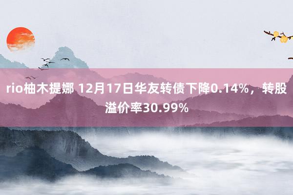 rio柚木提娜 12月17日华友转债下降0.14%，转股溢价率30.99%