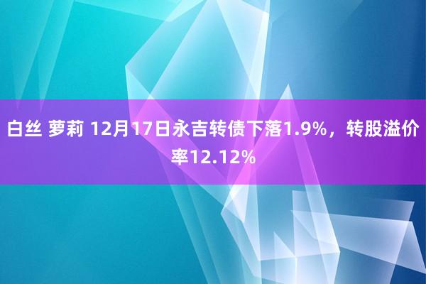 白丝 萝莉 12月17日永吉转债下落1.9%，转股溢价率12.12%