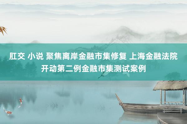 肛交 小说 聚焦离岸金融市集修复 上海金融法院开动第二例金融市集测试案例