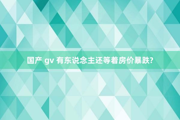 国产 gv 有东说念主还等着房价暴跌?