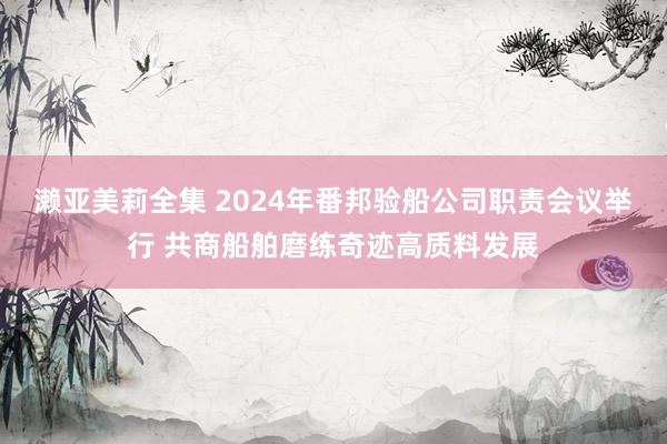 濑亚美莉全集 2024年番邦验船公司职责会议举行 共商船舶磨练奇迹高质料发展