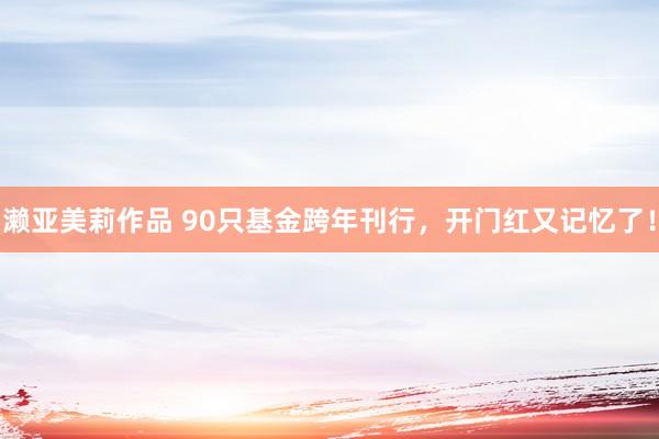 濑亚美莉作品 90只基金跨年刊行，开门红又记忆了！