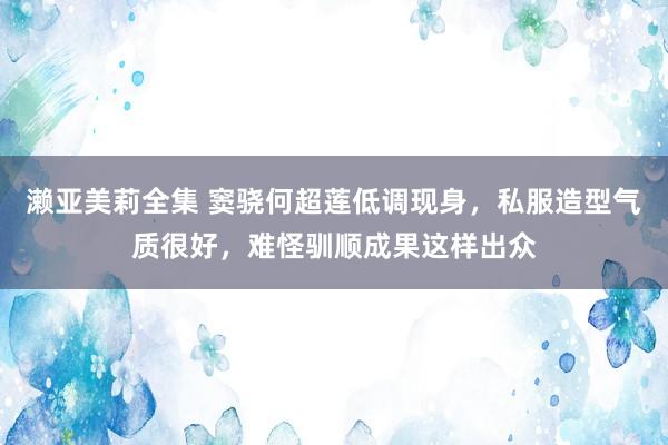 濑亚美莉全集 窦骁何超莲低调现身，私服造型气质很好，难怪驯顺成果这样出众