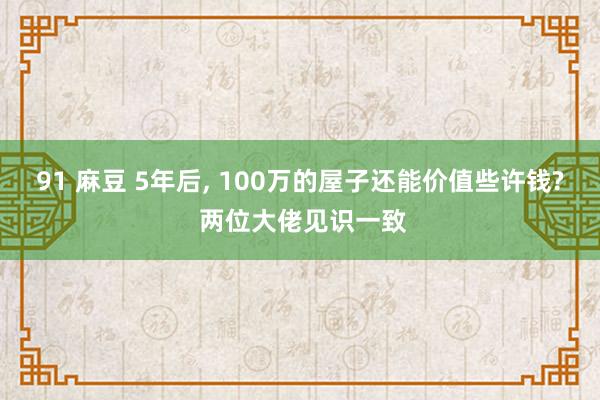 91 麻豆 5年后， 100万的屋子还能价值些许钱? 两位大佬见识一致