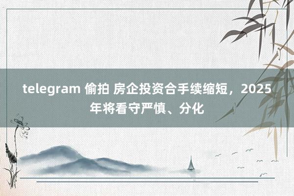 telegram 偷拍 房企投资合手续缩短，2025年将看守严慎、分化