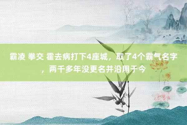 霸凌 拳交 霍去病打下4座城，取了4个霸气名字，两千多年没更名并沿用于今