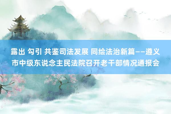 露出 勾引 共鉴司法发展 同绘法治新篇——遵义市中级东说念主民法院召开老干部情况通报会