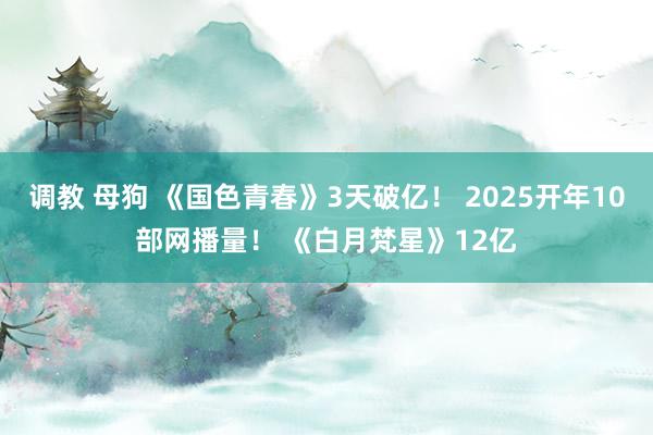 调教 母狗 《国色青春》3天破亿！ 2025开年10部网播量！ 《白月梵星》12亿