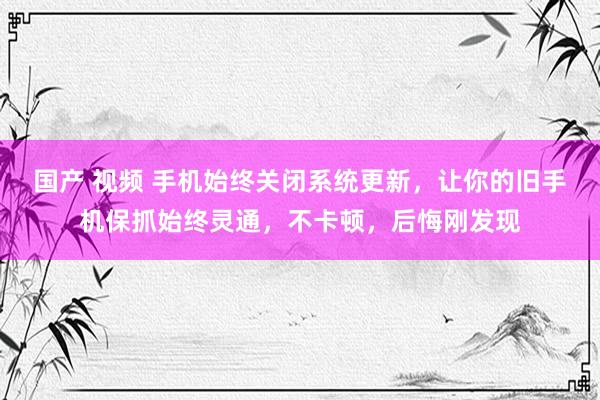 国产 视频 手机始终关闭系统更新，让你的旧手机保抓始终灵通，不卡顿，后悔刚发现