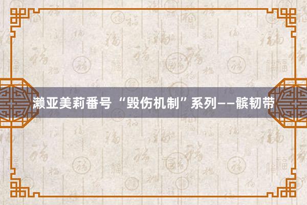 濑亚美莉番号 “毁伤机制”系列——髌韧带